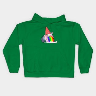 Gnome puking rainbows Kids Hoodie